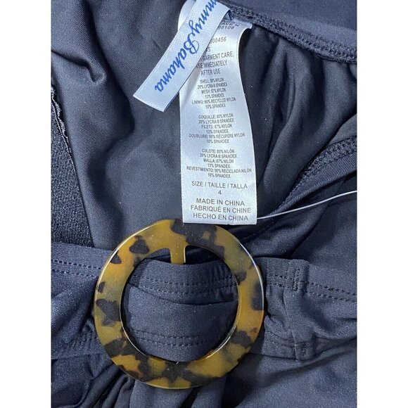 Tommy Bahama sz 4 Swimsuit Black Pearl One Shoulder One Piece Classic Minimalist - Picture 5 of 6